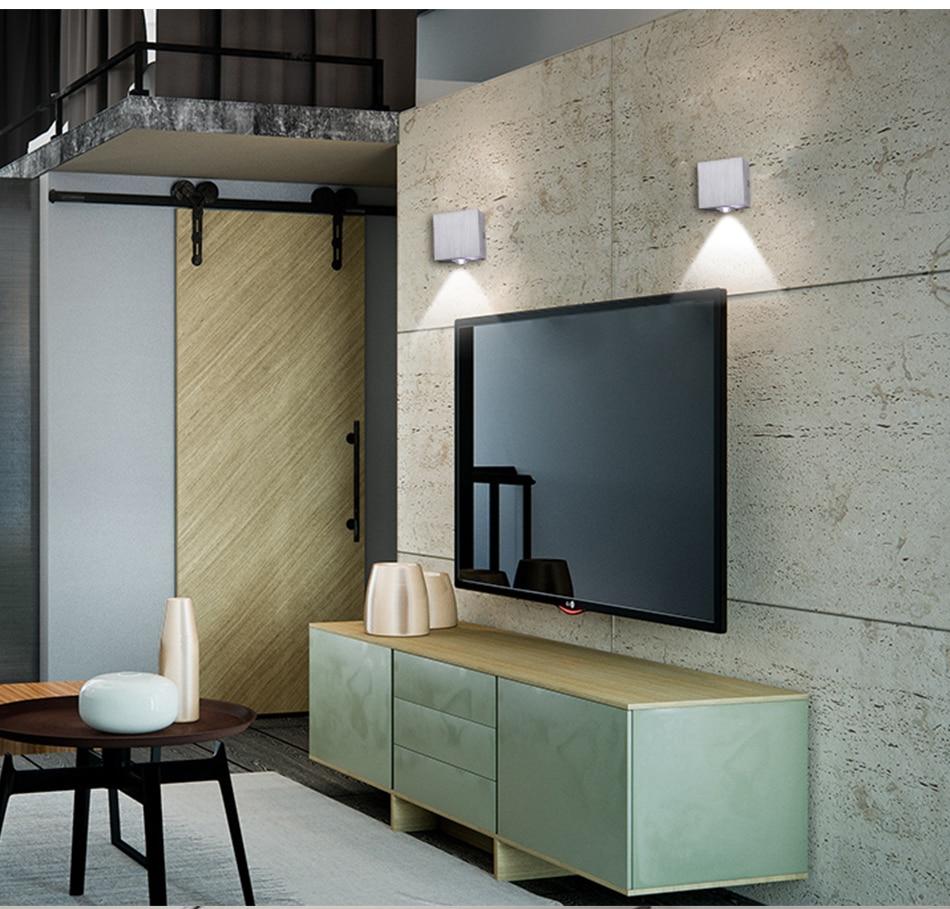 Modern LED Cube Box Wall Lamp, Aluminum Sconce for Bedroom Living Room
