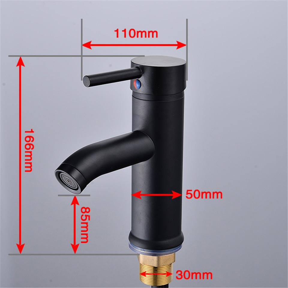 Bathroom Faucet Black Matte Stainless Steel Modern