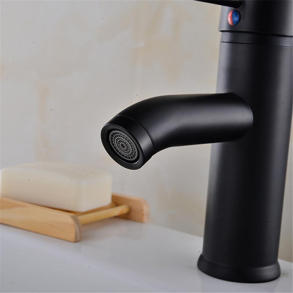 Bathroom Faucet Black Matte Stainless Steel Modern