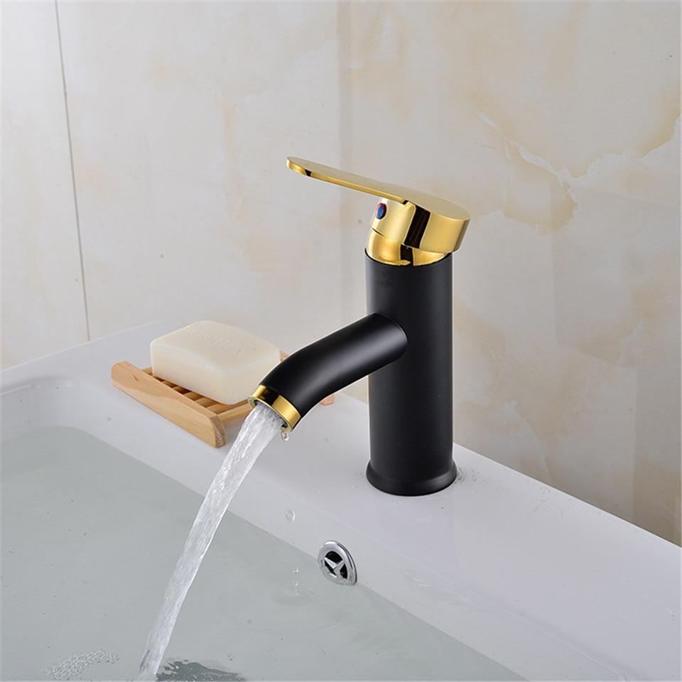 Bathroom Faucet Black Matte Stainless Steel Modern