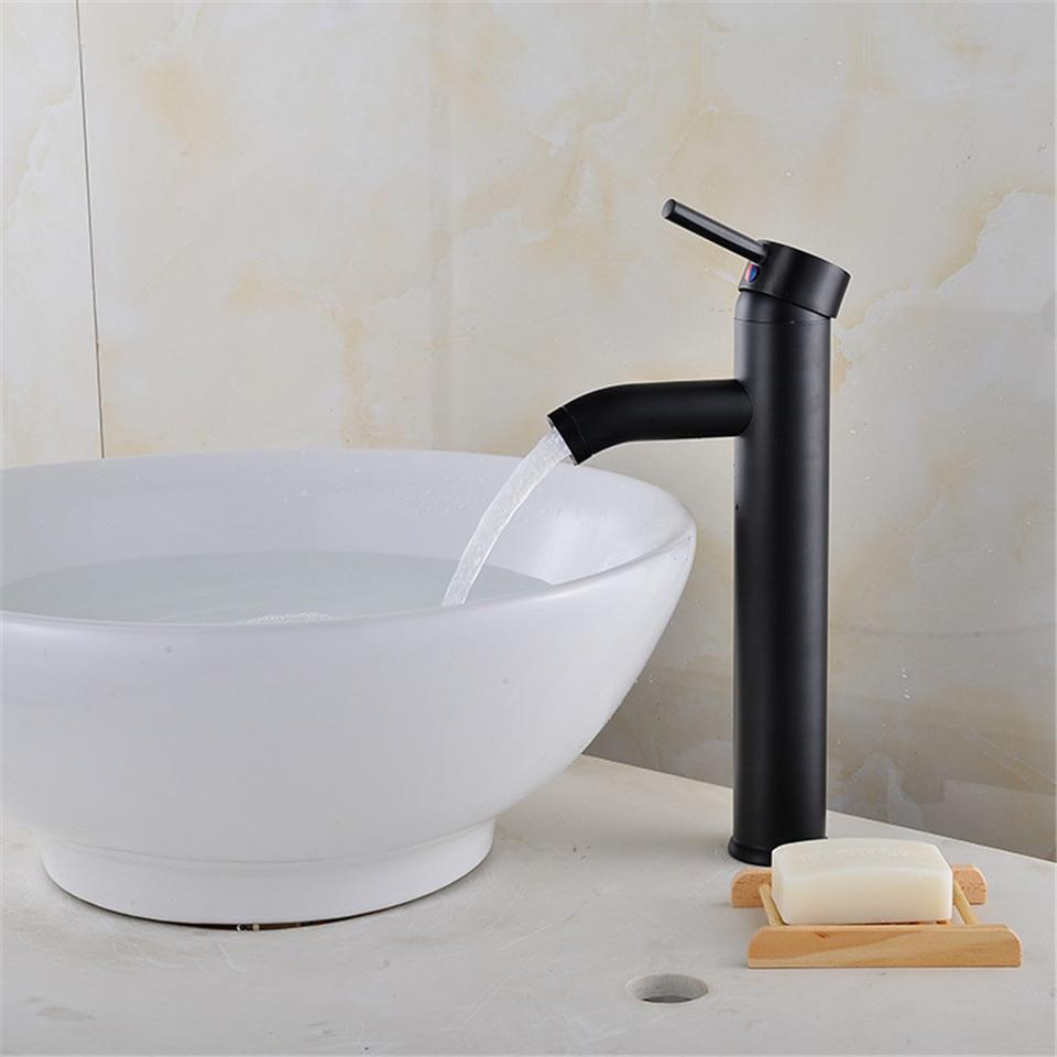 Bathroom Faucet Black Matte Stainless Steel Modern