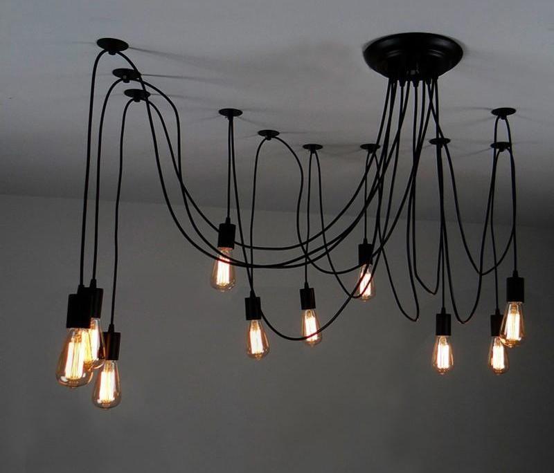 Modern Spider Chandelier, Statement Pendant Light for Living Room Dining