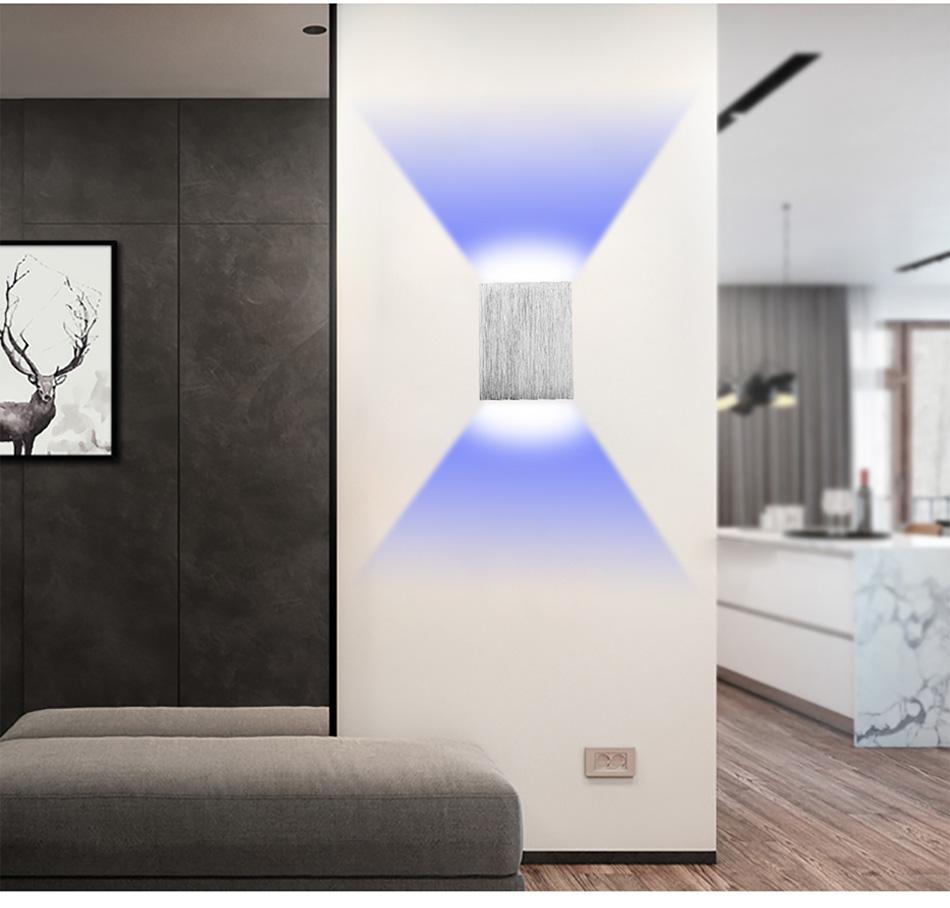 Modern LED Cube Box Wall Lamp, Aluminum Sconce for Bedroom Living Room