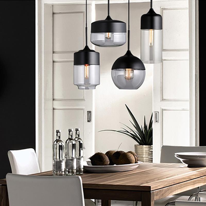 Nordic Glass Pendant Light, Minimalist Hanging Lamp for Kitchen Island