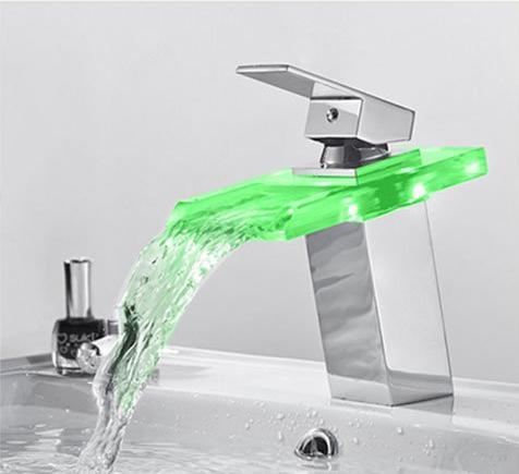 Bathroom Faucet – Brass, LED Temperature Color Changing