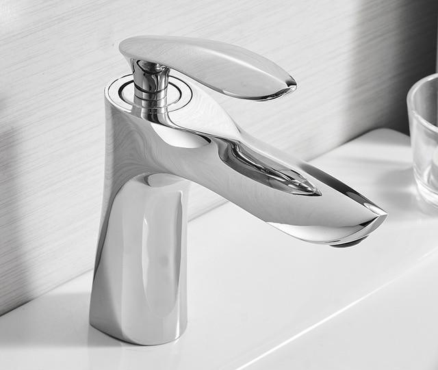 Bathroom Faucet Modern Brass Single-Hole Vanity