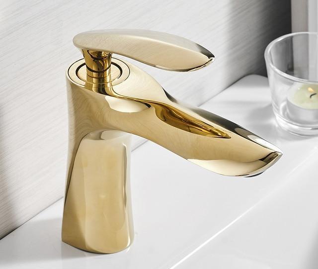 Bathroom Faucet Modern Brass Single-Hole Vanity