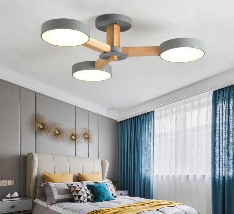 Luxury Multi-Stem Chandelier, Metal Wood Acrylic Fan Light for Living Room