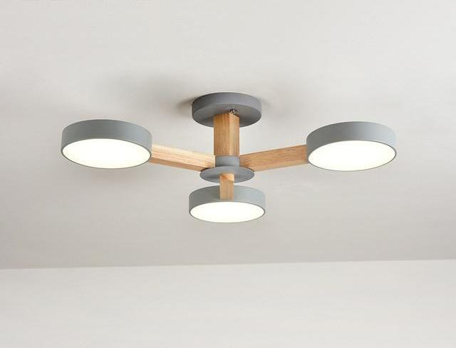 Luxury Multi-Stem Chandelier, Metal Wood Acrylic Fan Light for Living Room