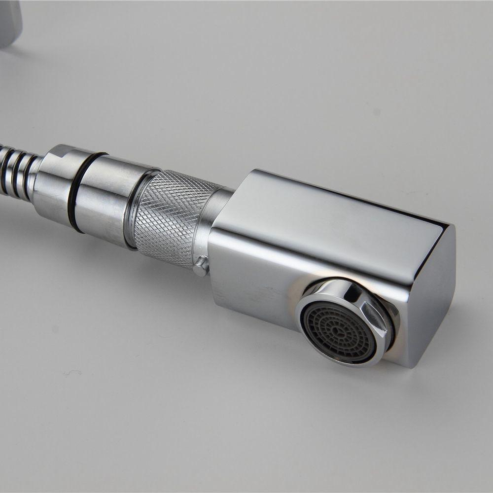 Bathroom Faucet – Modern, Square Crane Hose Extend