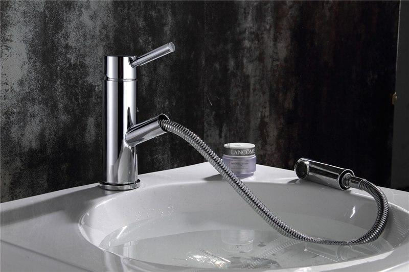 Bathroom Faucet – Modern, Square Crane Hose Extend
