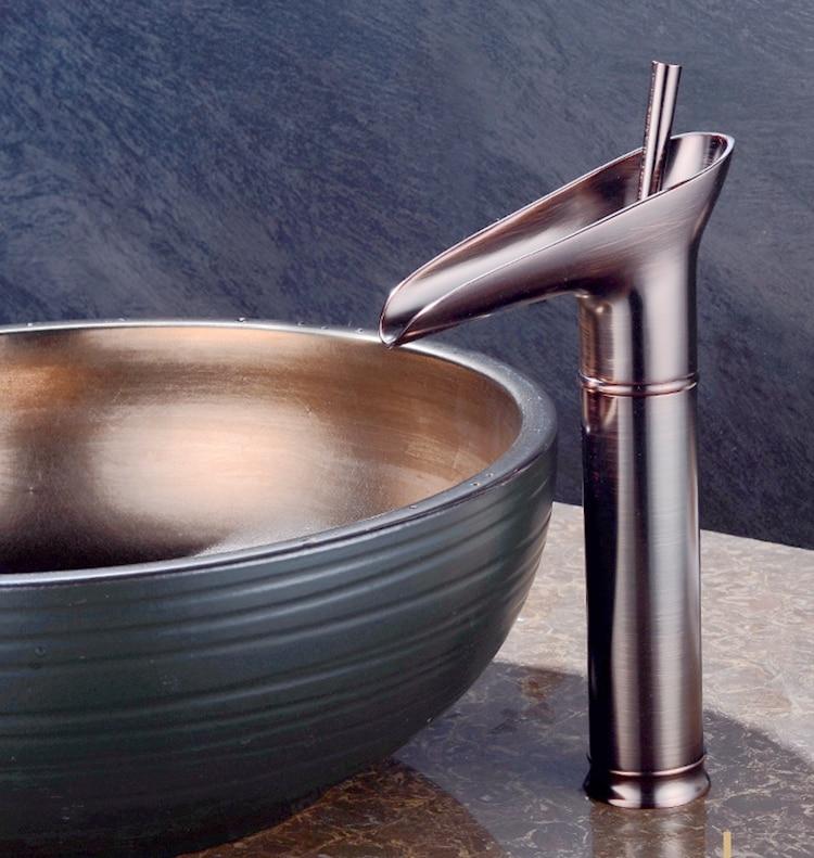 Bathroom Faucet Waterfall Single Handle Brass Luxury