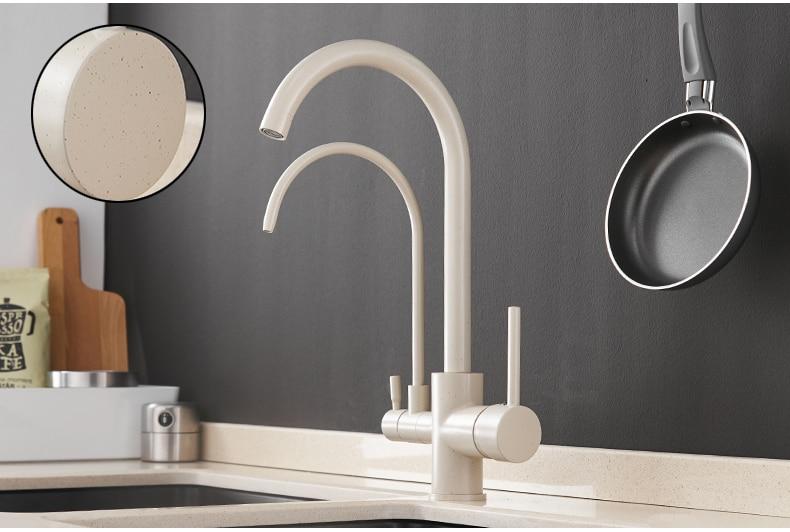 Bathroom Faucet – Modern Ceramic, Deck Mount Double Crane
