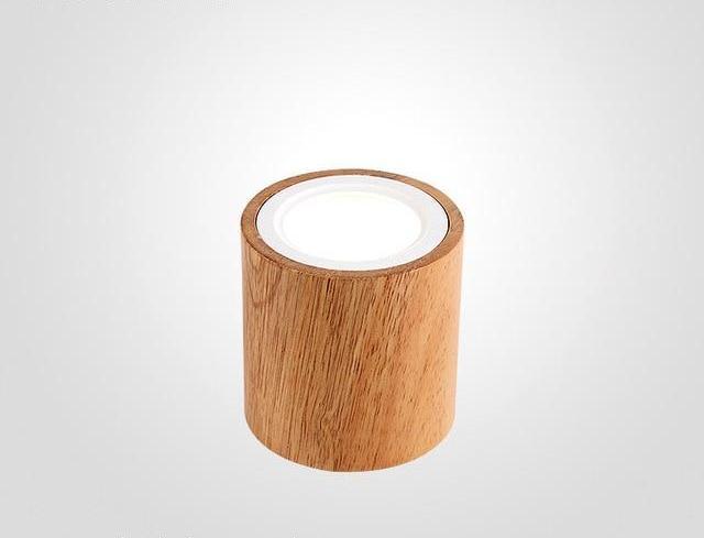 Modern Nordic Wood Glass LED Ceiling Light, Flush Mount for Bedroom