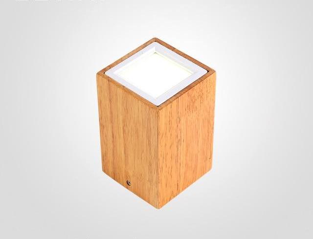 Modern Nordic Wood Glass LED Ceiling Light, Flush Mount for Bedroom