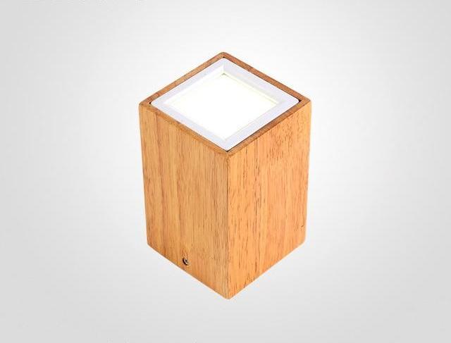 Modern Nordic Wood Glass LED Ceiling Light, Flush Mount for Bedroom
