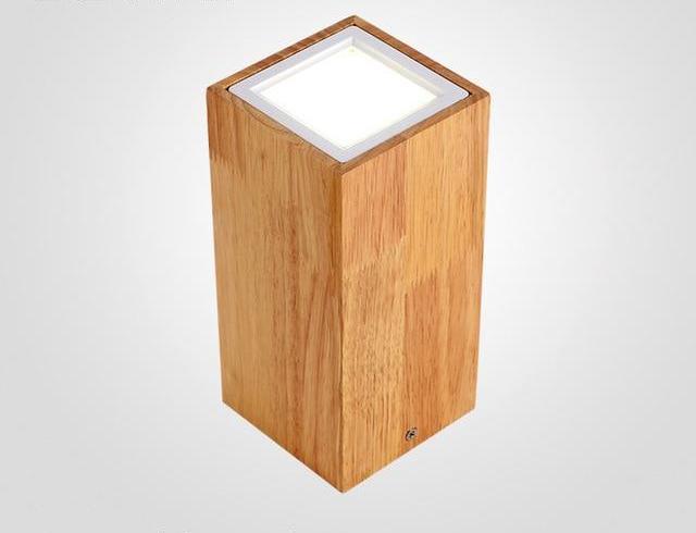 Modern Nordic Wood Glass LED Ceiling Light, Flush Mount for Bedroom