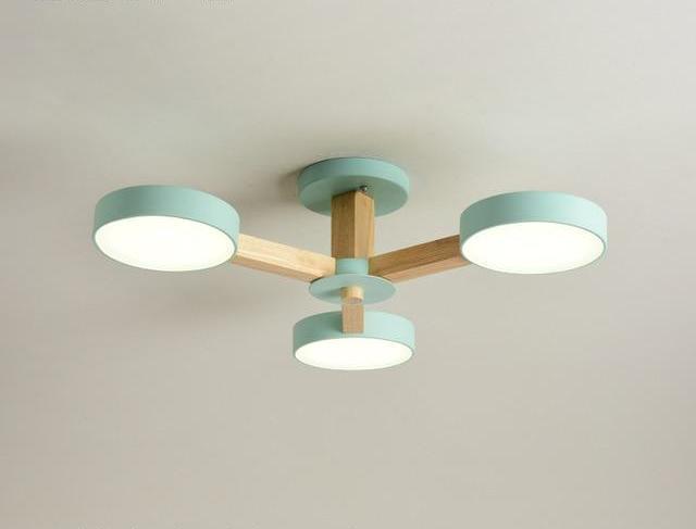 Luxury Multi-Stem Chandelier, Metal Wood Acrylic Fan Light for Living Room
