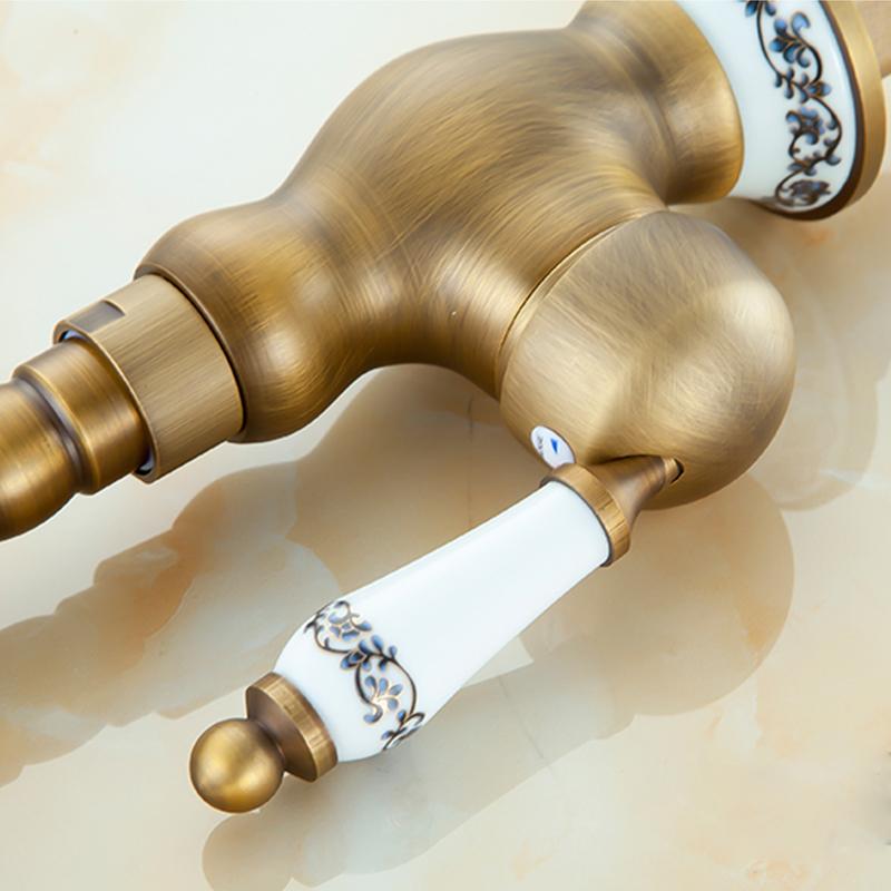 Bathroom Faucet Vintage Brass Single Handle Vanity Sink