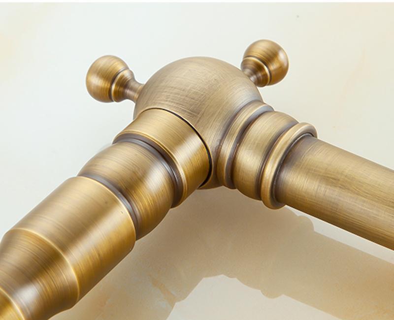 Bathroom Faucet Vintage Brass Single Handle Vanity Sink