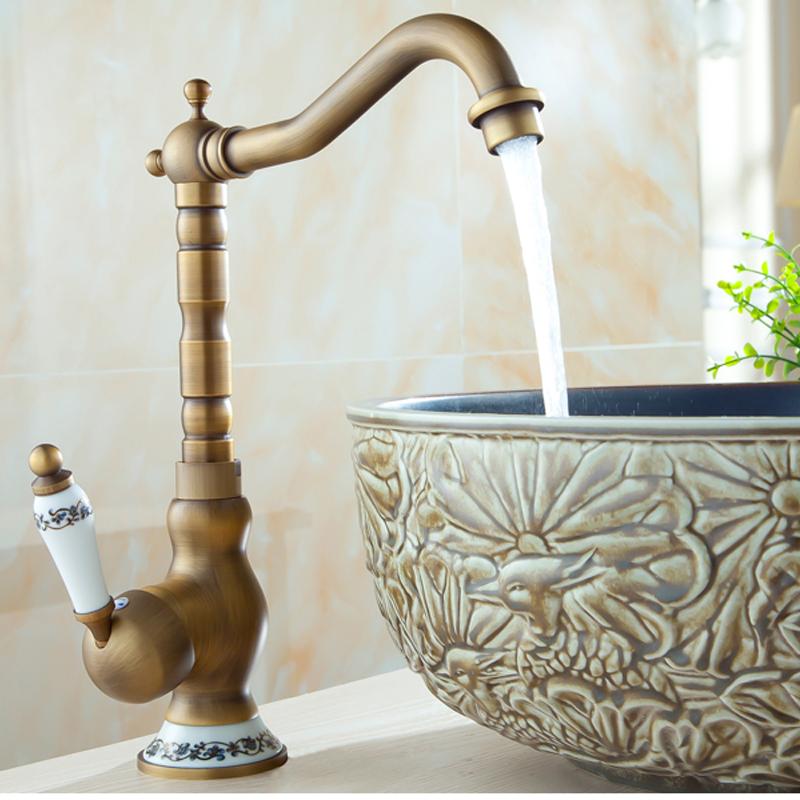 bathroom faucet vintage brass single handle vanity sink