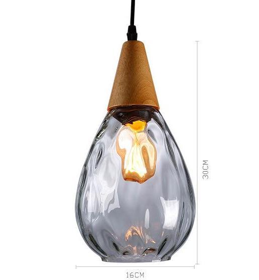 Nordic Dimpled Glass Pendant Lamp, Warm Drop Light for Kitchen Dining Room