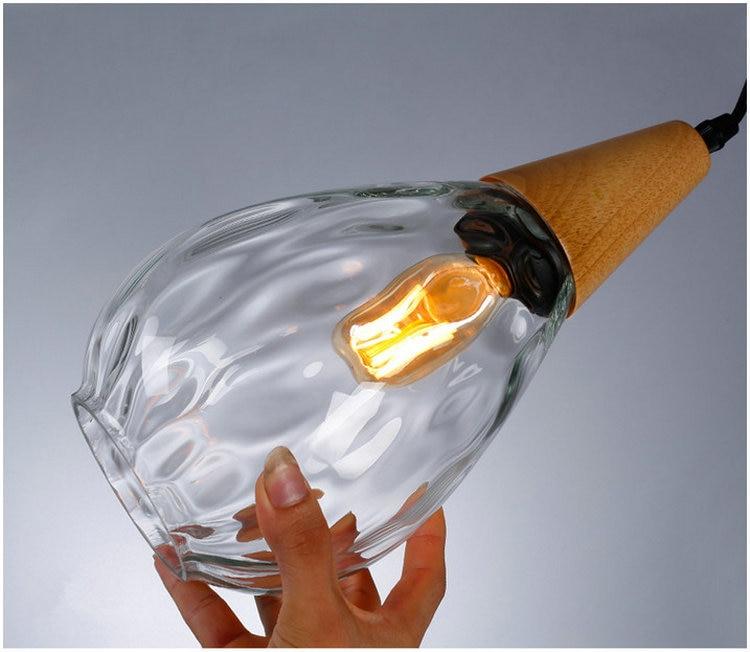 Nordic Dimpled Glass Pendant Lamp, Warm Drop Light for Kitchen Dining Room