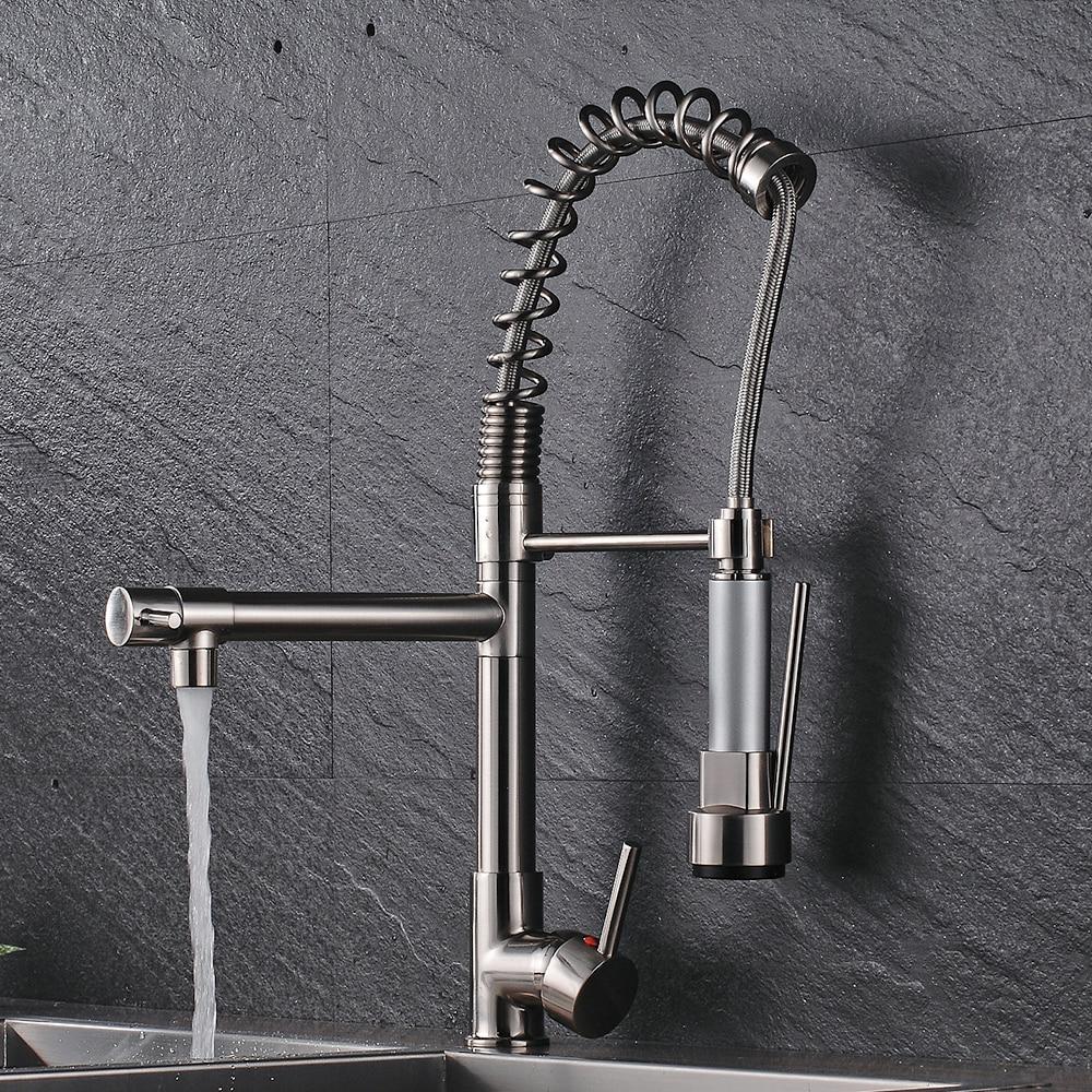 Bathroom Faucet – Ceramic, LED Kitchen Spring Deck Mounted