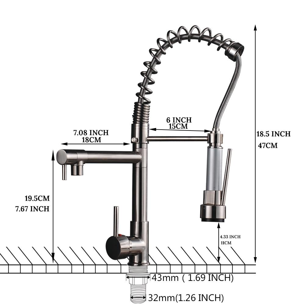 Bathroom Faucet – Ceramic, LED Kitchen Spring Deck Mounted