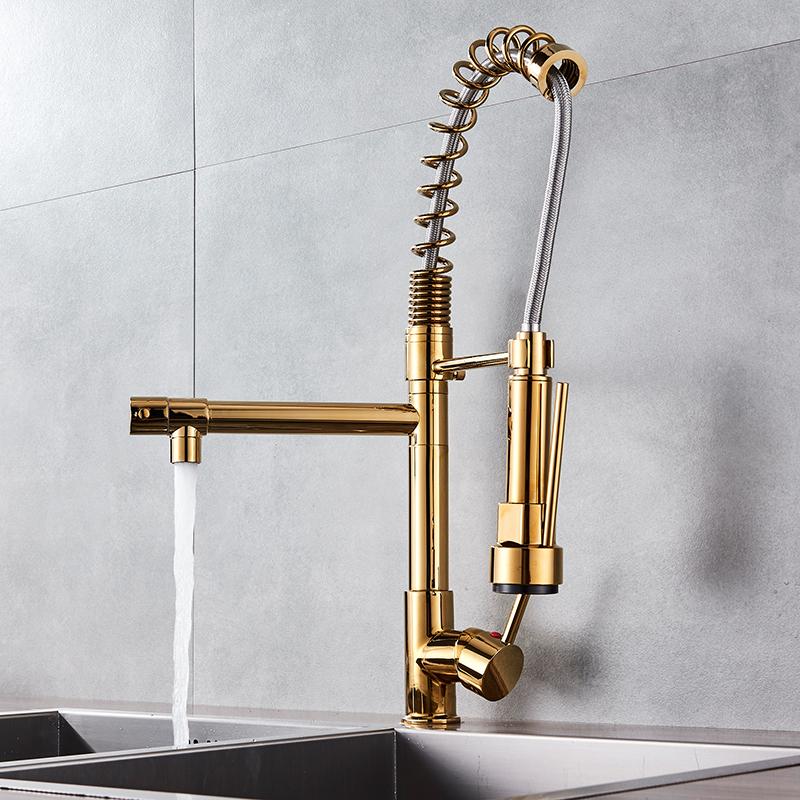 Bathroom Faucet – Ceramic, LED Kitchen Spring Deck Mounted