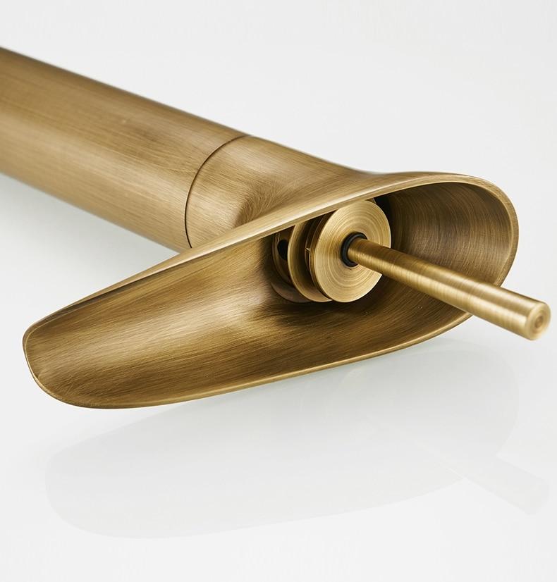 Bathroom Faucet Waterfall Single Handle Brass Luxury
