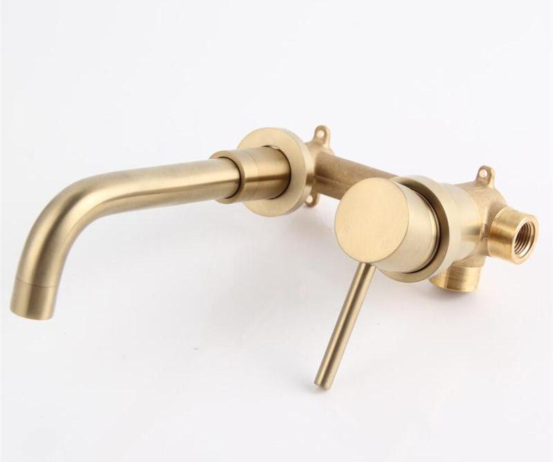 Bathroom Faucet – Modern Brass, Wall Mounted