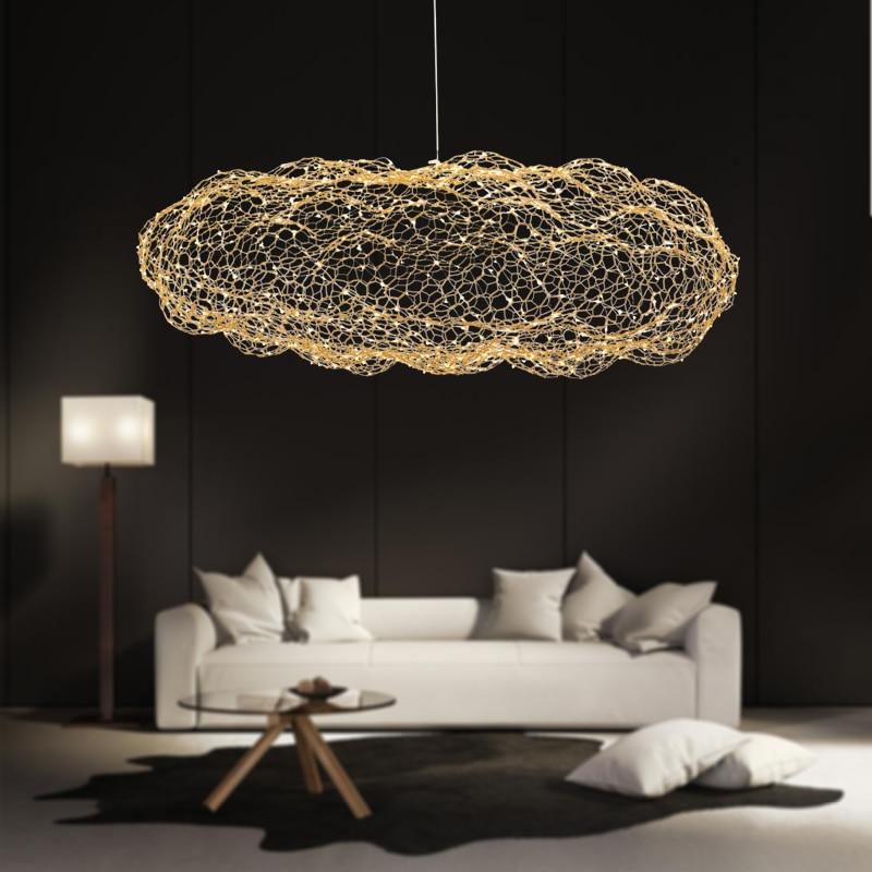 Art Deco Starlight Cloud Chandelier, LED Iron Ceiling Lamp for Living Room