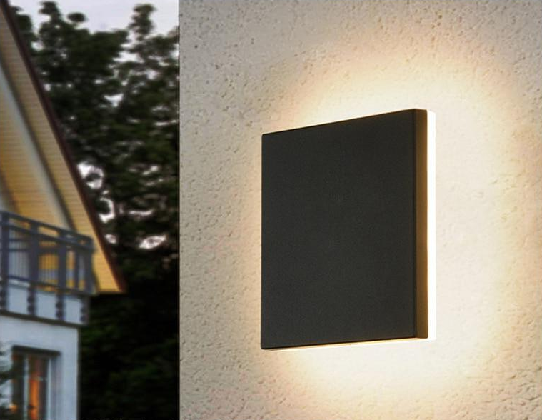 Modern Aluminum Disc Outdoor Wall Lamp, LED Reflect Light for Patio Garden