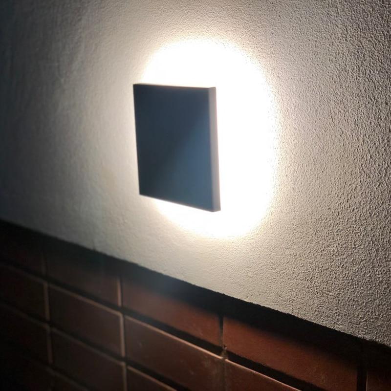 Modern Aluminum Disc Outdoor Wall Lamp, LED Reflect Light for Patio Garden