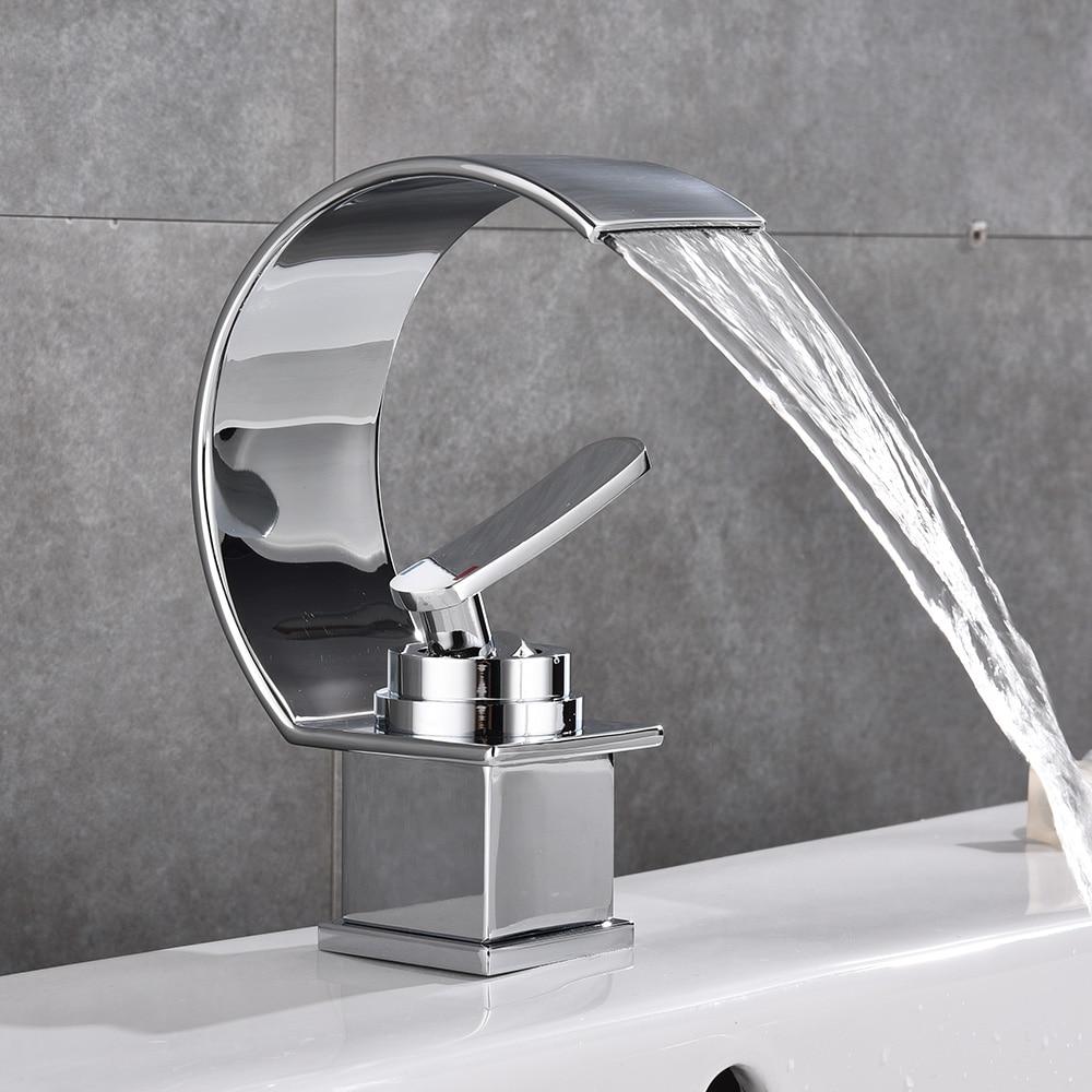 Bathroom Faucet – Ceramic, Waterfall Single Handle