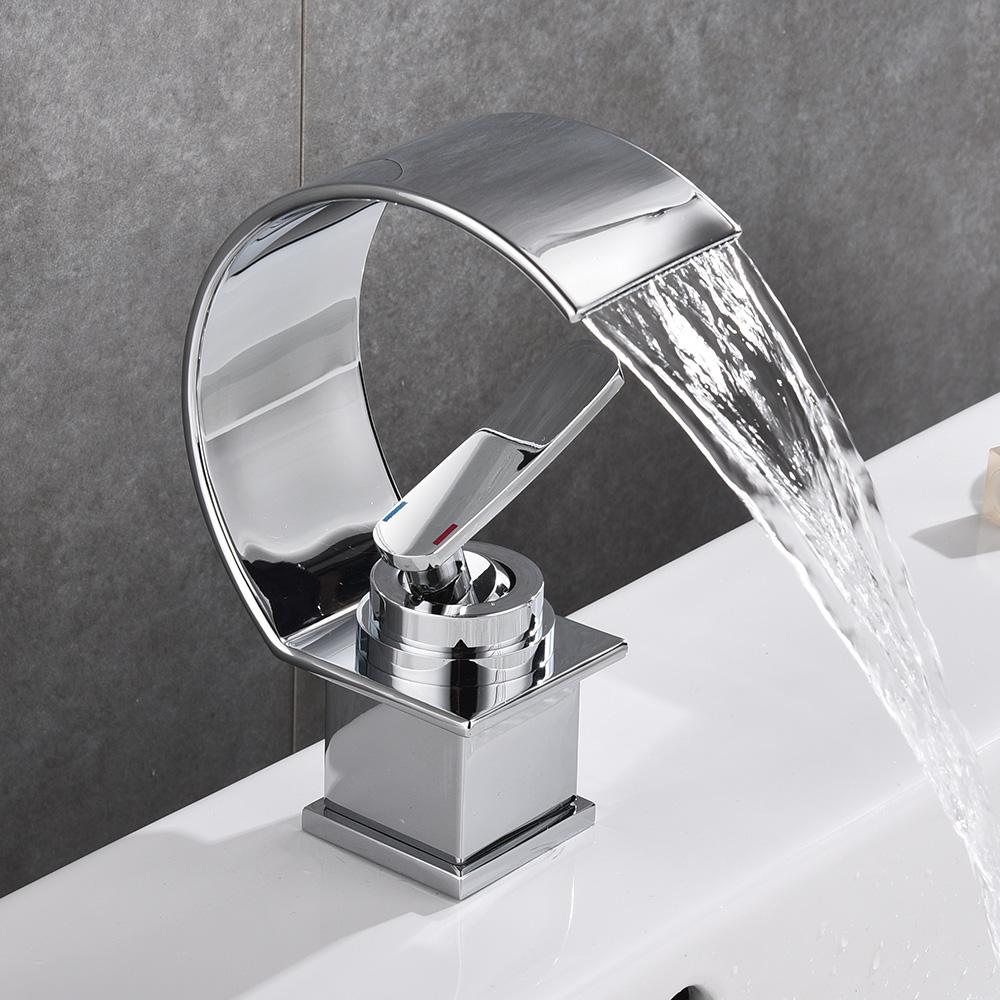 Bathroom Faucet – Ceramic, Waterfall Single Handle