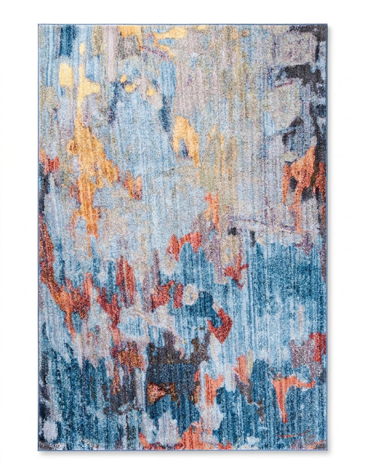 area rug modern sunrise blend durable living room