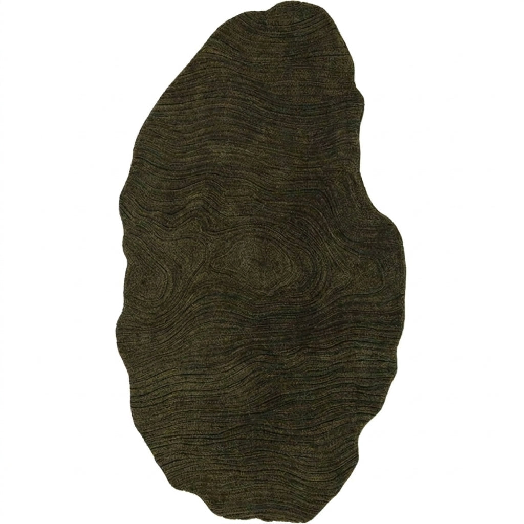 area rug bohemian abstract sculptural dark green