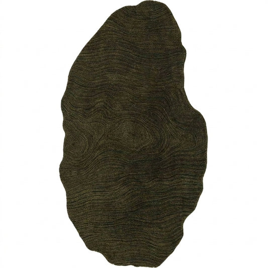 area rug bohemian abstract sculptural dark green