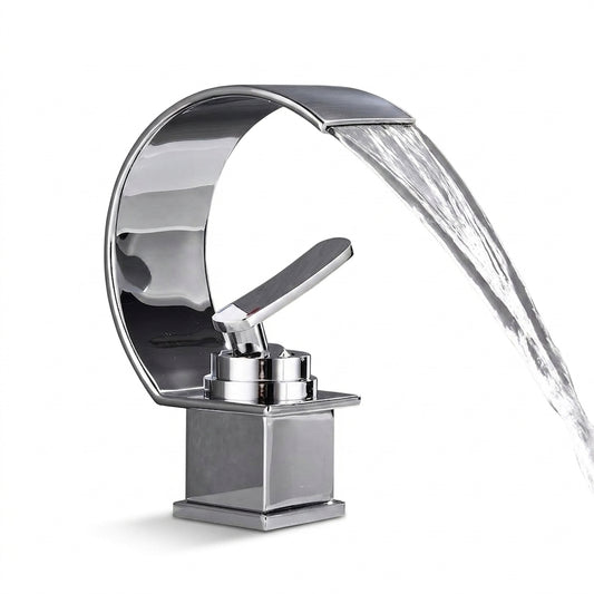 bathroom faucet waterfall single handle modern ceramic