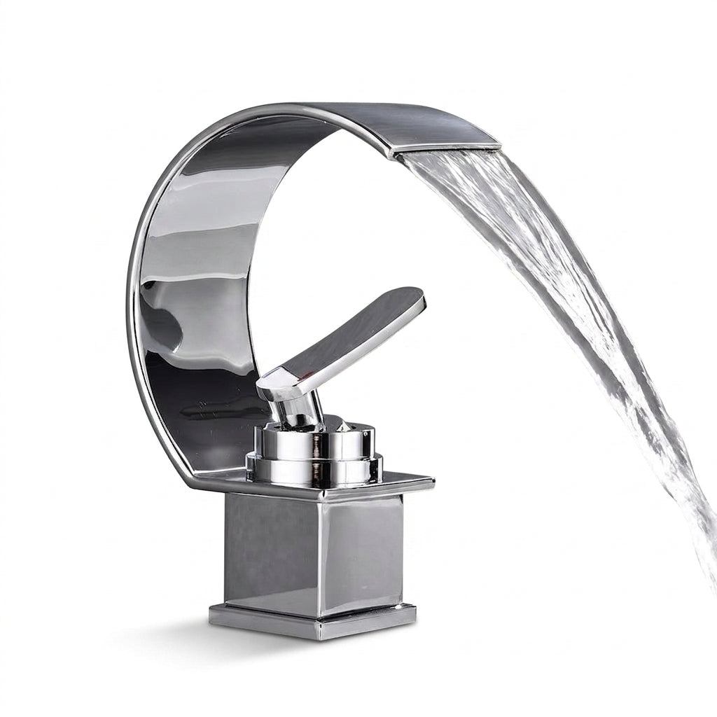 bathroom faucet waterfall single handle modern ceramic