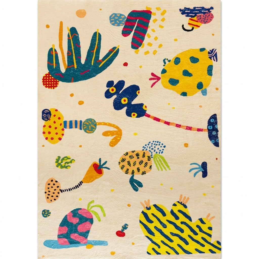 bohemian abstract area rug living room cotton print