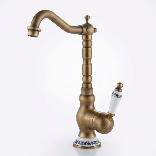 bathroom faucet vintage brass single handle vanity sink