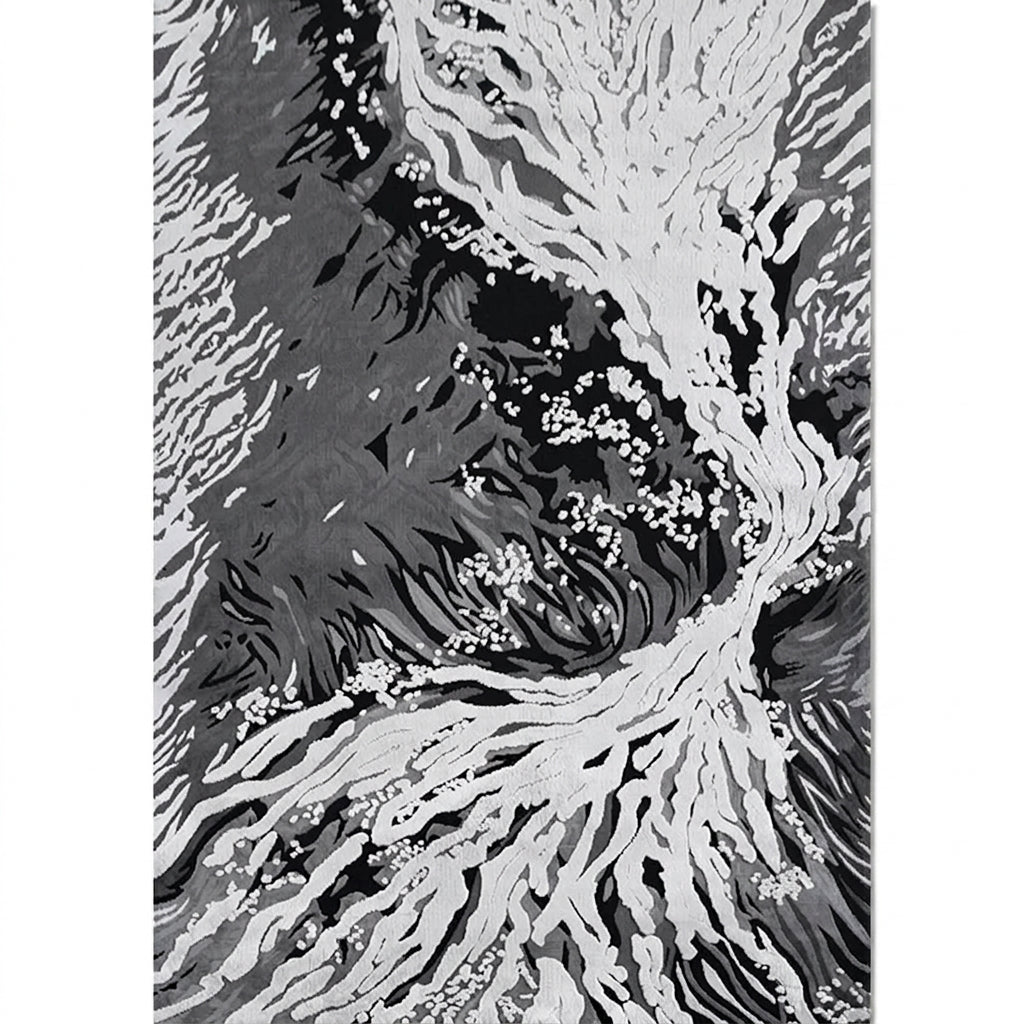 bohemian abstract area rug modern low-pile