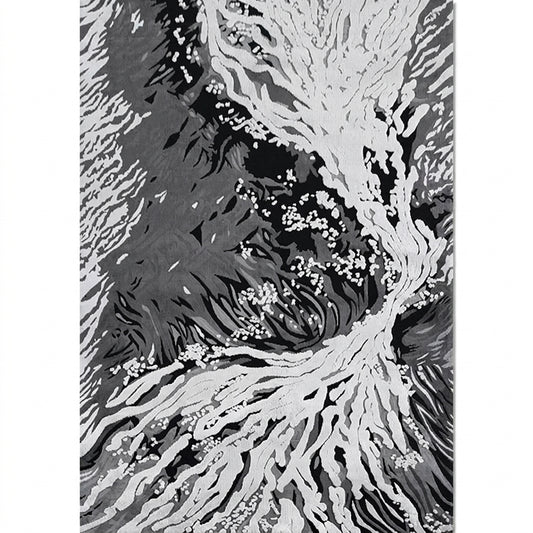 bohemian abstract area rug modern low-pile