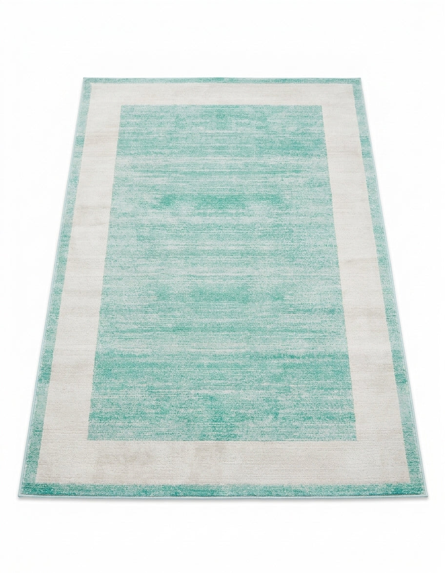 modern border area rug living room dining decor