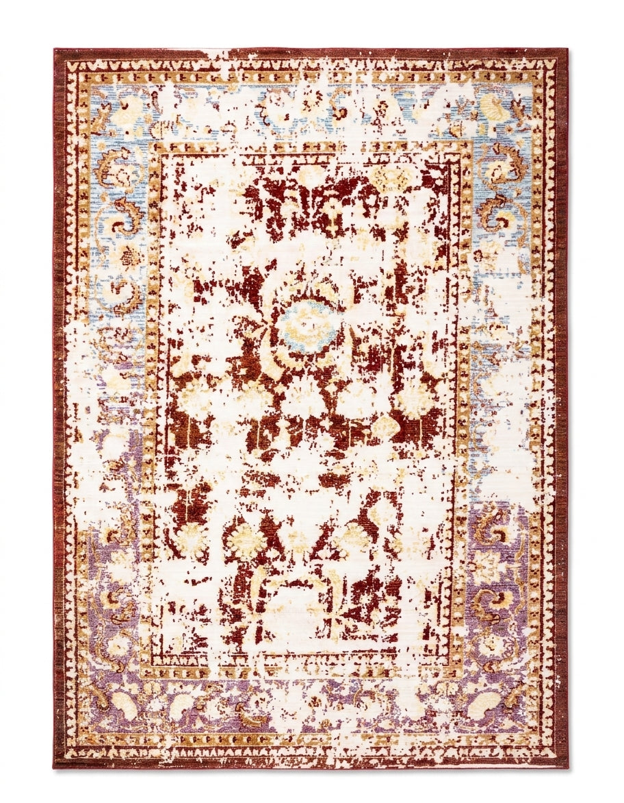 area rug vintage faded style living room decor