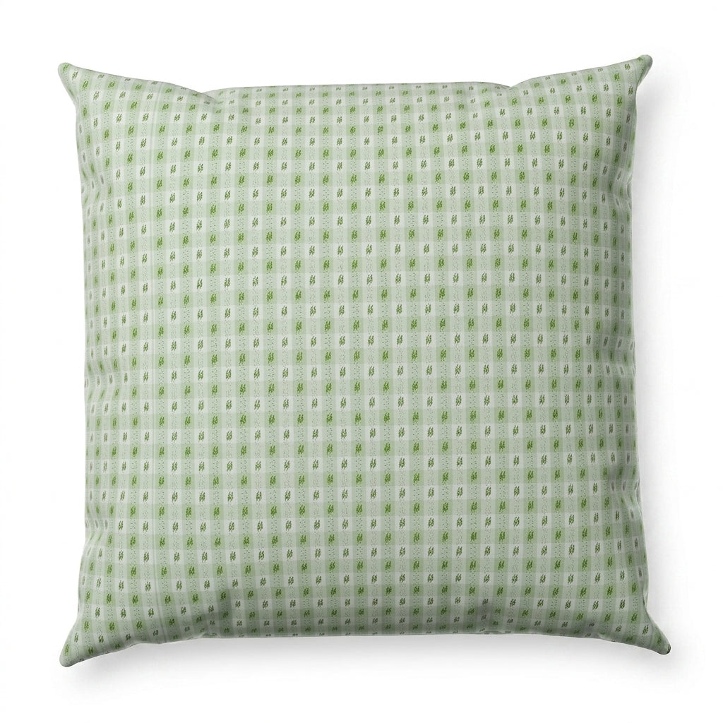 euro sham celery gingham cotton decorative pillow cover