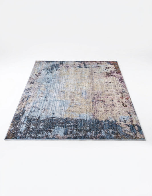 area rug modern blue gray living room durable